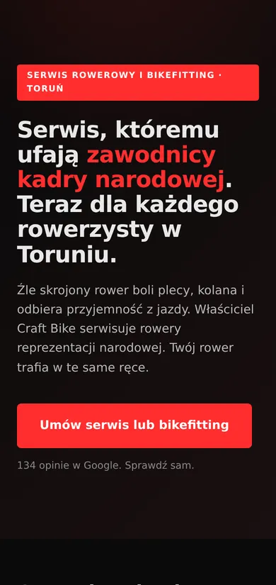 Craft Bike — strona mobilna